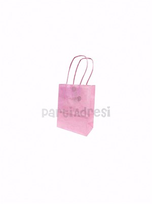 Pembe Mini Boy Kağıt Çanta – Hediye Çantası 10x15x5 cm 12li