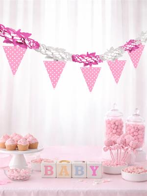 Pembe Puantiyeli Zincir Bayrak
