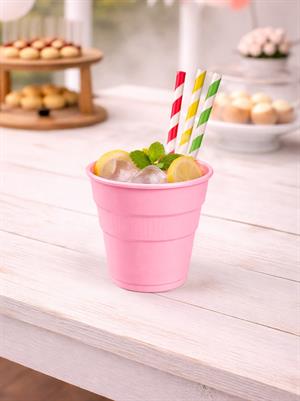 Plastik Bardak Pembe Renk 25Li