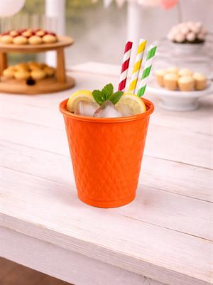 Plastik Bardak Turuncu Renk 25Li