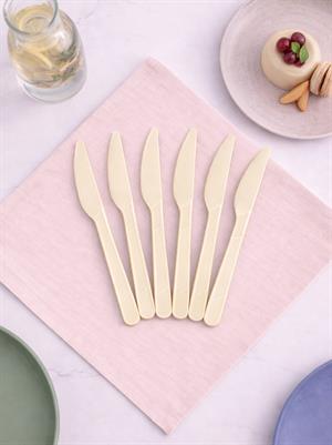 Plastik Bıçak Krem 25li