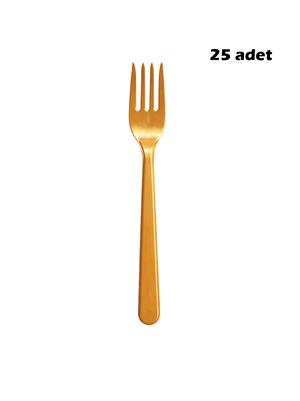 Plastik Çatal Altın 25li