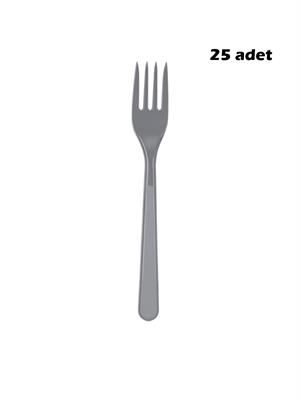 Plastik Çatal Gümüş 25li