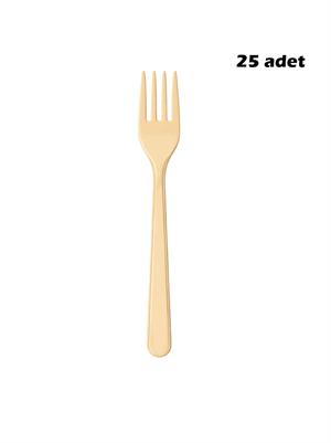 Plastik Çatal Krem 25li