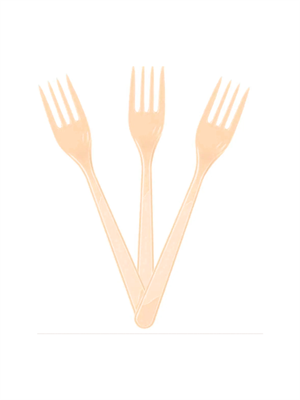 Plastik Çatal Krem Renkli 25Li
