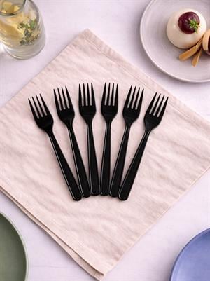 Plastik Çatal Siyah 25li