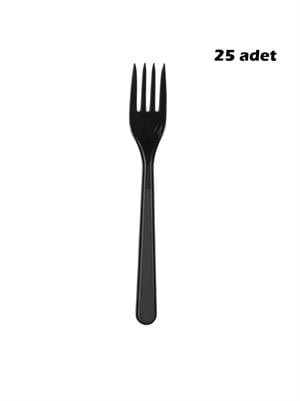 Plastik Çatal Siyah 25li