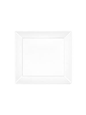 Lüks Mika Kare Tabak Plastik Parti Tabağı Beyaz 22 cm 10lu