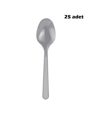 Plastik Kaşık Gümüş 25li