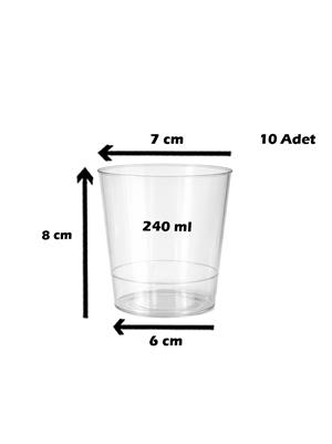Plastik Mika Viski - Meşrubat Bardağı 240 ml 10lu 