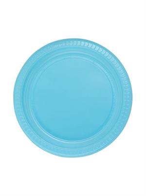 Plastik Tabak Açık Mavi Renk 25Li