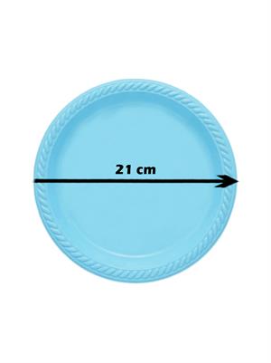 Plastik Tabak Doğum Günü Parti Tabağı Açık Mavi 21 cm 25li