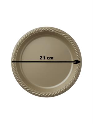 Plastik Tabak Doğum Günü Parti Tabağı Altın 21 cm 25li