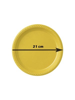 Plastik Tabak Doğum Günü Parti Tabağı Sarı 21 cm 25li