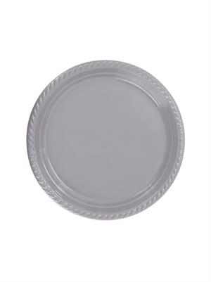 Plastik Tabak Doğum Günü Parti Tabağı Gümüş 21 cm 25li