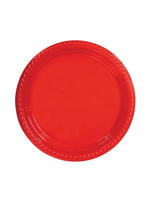 Plastik Tabak Kırmızı Renk 25Li