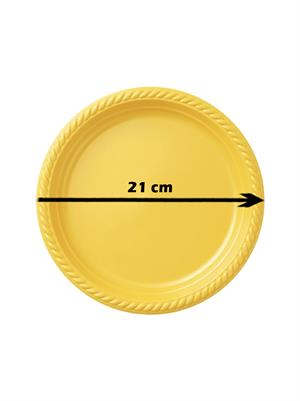 Plastik Tabak Doğum Günü Parti Tabağı Sarı 21 cm 25li