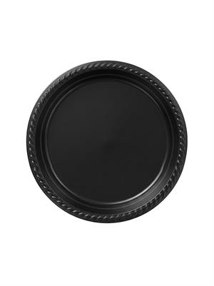 Plastik Tabak Doğum Günü Parti Tabağı Siyah 21 cm 25li