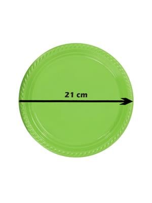Plastik Tabak Doğum Günü Parti Tabağı Yeşil 21 cm 25li