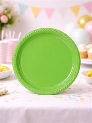 Plastik Tabak Doğum Günü Parti Tabağı Yeşil 21 cm 25li