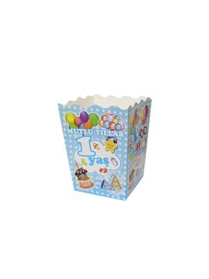 Popcorn Puantiyeli 1 Yaş Mavi 12  Li