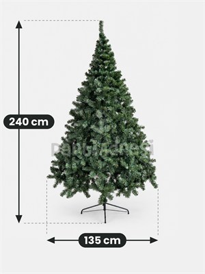 Premium Yılbaşı Ağacı 240 cm 985 Dallı Metal Ayaklı Yoğun Görünümlü Çam Ağacı