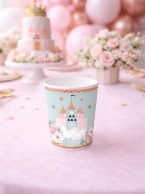 Prenses Şato Temalı Karton Bardak – Doğum Günü Parti Bardağı 8li