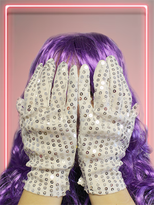 Pullu Eldiven Bride Bekarlığa Veda Partisi Kostümü Gümüş