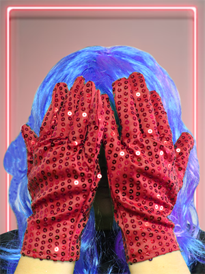 Pullu Eldiven Bride Bekarlığa Veda Partisi Kostümü Kırmızı