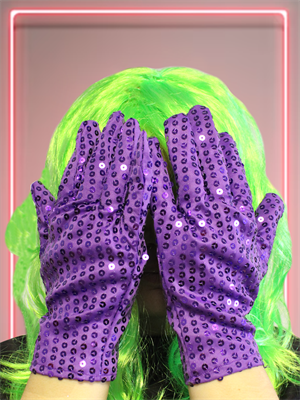 Pullu Eldiven Bride Bekarlığa Veda Partisi Kostümü Mor