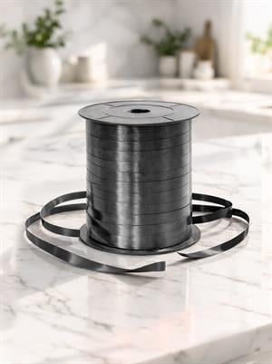 Siyah Rafya Kurdele – Hediye Paketleme Balon Bağlama Şeridi 8 mm 200 Mt