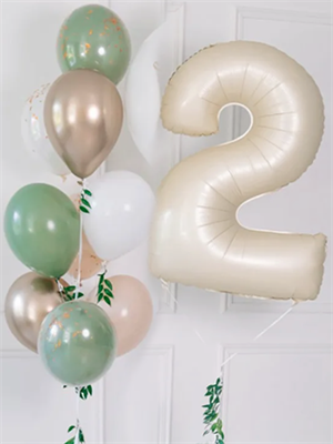 Rakam Folyo Balon 2 Rakamı Krem 76 cm 34 inc