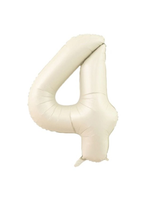 Rakam Folyo Balon 4 Rakamı Krem 76 cm 34 inc