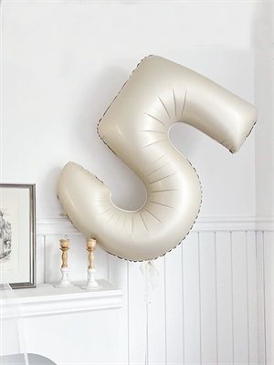 Rakam Folyo Balon 5 Rakamı Krem 86 cm 34 inc