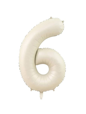 Rakam Folyo Balon 6 Rakamı Krem 76 cm 34 inc