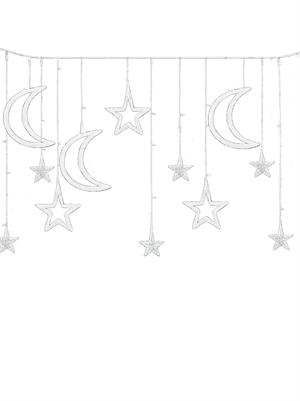 Ramazan Temalı LED Işık Ay Yıldız Figürlü 8 Fonksiyonlu Günışığı Eklenebilir Fişli 3 Metre