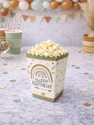 Retro Temalı Karton Mısır Kutusu – Doğum Günü Popcorn Kutusu 8li
