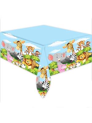 Safari Konseptli Masa Örtüsü Doğum Günü Masa Örtüsü Plastik Masa Örtüsü