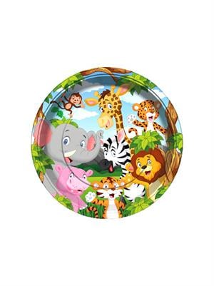 Safari Konseptli Tabak Doğum Günü Karton Tabak 23 Cm