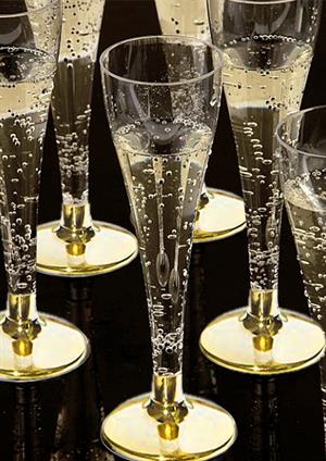 Şampanya Kadehi Altın Ayaklı 6lı