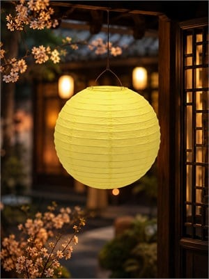 Sarı Japon Feneri Kağıt Süs Dekoratif Parti Feneri 25 cm