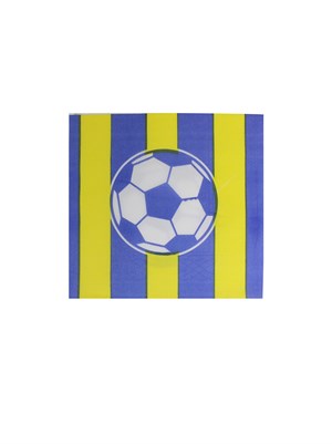 Sarı Lacivert Futbol Temalı Kağıt Peçete – Doğum Günü Parti Süsleri 20li