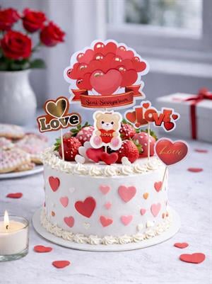 Seni Seviyorum Kürdan Aşk Temalı Cupcake Kürdanı Pasta Süsü 5li