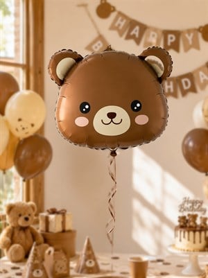 Sevimli Ayıcık Temalı Folyo Balon Doğum Günü Parti Dekoru 60 cm
