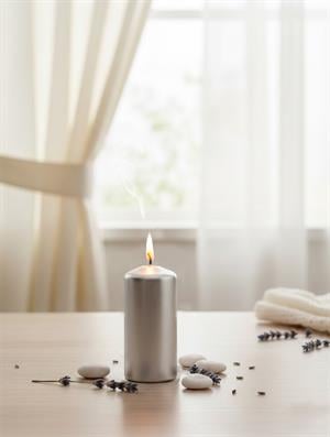 Silindir Mum Gümüş 3.5 × 8 Cm