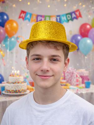 Simli Şapka Yılbaşı Doğum Günü Parti Şapkası Altın 5li