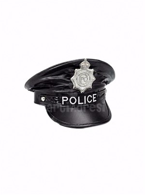 Siyah Polis Şapkası – Halloween Kostüm ve Parti Aksesuarı