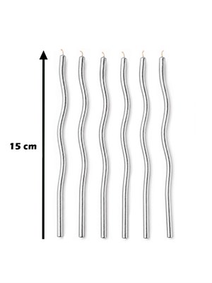 Spiral Pasta Mumu Gümüş 15 cm 6lı