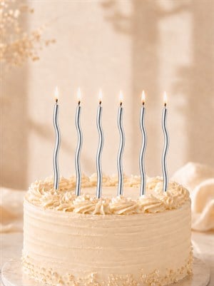 Spiral Pasta Mumu Gümüş 15 cm 6lı