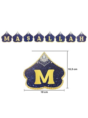 Sünnet Maşallah Yazılı Banner Parti Süsleme Lacivert Altın Sarı